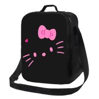 Sanrio Hello Kitty กระเป๋าอาหารกลางวันหุ้มฉนวนกันความร้อนกล่องอาหารกลางวันกระเป๋า Tote แบบถือกระเป๋าเก็บของกระเป๋าฉนวนความร้อนใส่กล่องข้าว