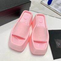 Shoes for Women 2023 Hot Sale Large Size Sponge Bottom Womens Slippers Square Toe Ladies Shoes Solid Platform Sandals