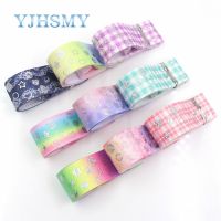 【CC】 YJHSMY I-19326-808 25mm 10yards laser cute cartoon love Printed grosgrain ribbon handmade headdres wedding gift wrap