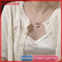 Ministar สร้อยคอหรูไฟสีขาวดอกไม้สร้อยข้อมือลูกปัดแฟชั่นกำไลวินเทจหวานอินเทรนด์สำหรับเครื่องประดับสร้อยคอโช้คเกอร์12ราศี