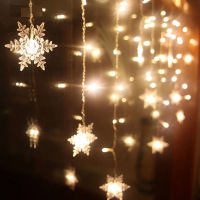 [ILOVEDIY] 20 LED Snowflake Fairy String Curtain Window Light Christmas Wedding Party Decor