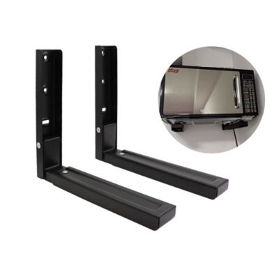 2pcs Kitchen Microwave Foldable Oven Shelf Rack Support Frame Stretch Adjustable Wall Mount Bracket Holder Kitchen Storage