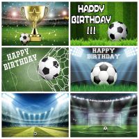 Football Backdrop Champion Cup Soccer Field Real Madrid Stadium Boy Birthday Custom Photography Background Cake Table Decor Prop