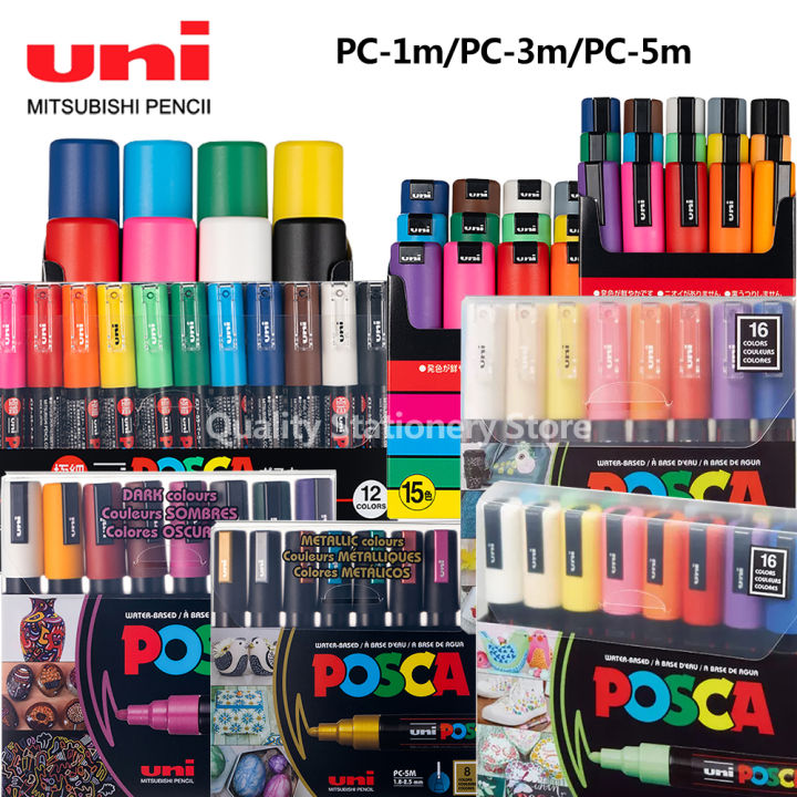 ใหม่-uni-posca-ชุดปากกา-marker-graffiti-ปากกาภาพวาดมือทาสีอุปกรณ์ศิลปะโฆษณาโปสเตอร์-pc-1m-pc-3m-pc-5m-เครื่องเขียน-yrrey