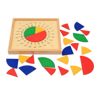 Montessori เศษส่วนคณะกรรมการไม้คณิตศาสตร์วัสดุเด็กเรียนรู้เครื่องมือปฐมวัยการศึกษาของเล่นเด็กเกม