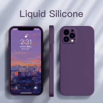 Luxury Square Liquid Soft Silicone Case For iPhone 14 11 13 12 Pro Max Mini Plus X XR XS Max 7 8 SE 2022 Protective Back Cover