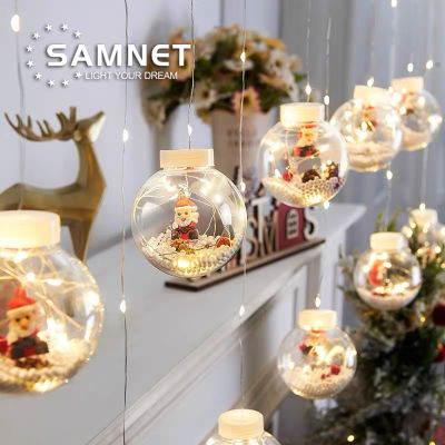 LED Christmas Decoration Holiday Light With Wishing Ball Festoon Curtain String Light For Home Room Shopwindow Decor Fairy Light