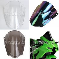 Motorcycle Double Bubble Windshield WindScreen Screen For 2021 2022 2023 Kawasaki Ninja ZX10R ZX-10R ZX10RR Black Iridium Smoke