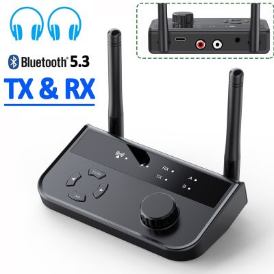 Bluetooth 5.3 Transmitter Receiver Pair 2 Devices BT 5.0 3.5mm Aux Jack RCA Wireless Audio Music Adapter For TV Car PC Headphone