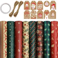 8 Sheets ,for Christmas Birthday Party Wrapping Paper ,Present