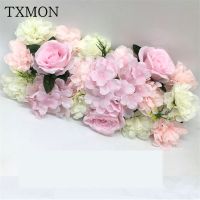 1PC Artificial Rose Flower Row Wedding Stage Decoration Background  Simulation Silk Fake Flowers DIY Holiday Party Hotel Display Artificial Flowers  P