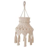 โคมไฟ Macrame พู่โคมไฟระย้าฝาครอบโคมไฟสลัว Boho สำหรับห้องนอนตกแต่งห้องนั่งเล่นไม่รวม