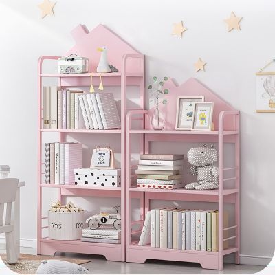 [COD] Small house childrens bookshelf landing student simple picture book home storage bedside bookcase wrought iron shelf