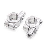 uxcell 2Pcs 8mm Thread 7/8" Motorcycle Handlebar Rearview Mirror Holder Clamp Adaptor Silver Tone Mirrors