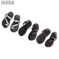 COD Huida Women Flat Sandals  Easy To Match Vintage Skin Friendly Prevent Slip  Toe for Summer Traveling