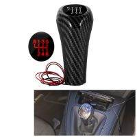 Carbon Fiber Manual Gear Shift Knob W/LED Red Backlight Leather Shifter Lever for BMW E46 E90 E91 E92 X1 X3 X5