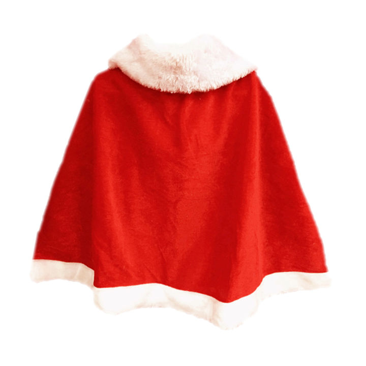 microgood-เสื้อคลุมคริสมาสต์สำหรับเด็กผู้ใหญ่-เสื้อคลุมคอปกผ้ากำมะหยี่ติดโบว์เสื้อผ้าคริสต์มาส