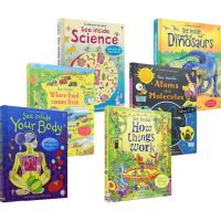 Usborne see inside series 6 encyclopedia flipping books childrens popular science English extracurricular books science dinosaurs body paperboard Books English original books