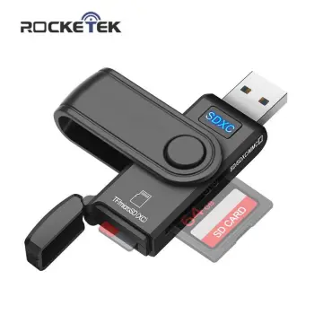 Insten Card Reader USB 3.0 with USB A Cable, 6 in 1 Compatible with SD,  microSD, TF, MS, CF, XD, and M2 Cards, Black