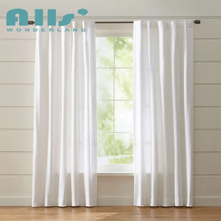 1pc Solid Color Curtain Curtains Premium Semi Sheer Curtain Washable
