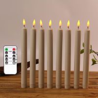 [VIVI decorations] แพ็ค6รีโมทคอนโทรล Flameless Taper Candlesticks25.5ซม. ตัวจับเวลาพลาสติกยาว LED เชิงเทียน LED สีเหลืองสีขาว