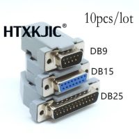 【Booming】 lswidq 10Pcs Parallel Serial Port DB15 15 Pin Db25 D Sub Fmale/male Solder Connector + พลาสติกประกอบฝาครอบอะแดปเตอร์ VGA DB9