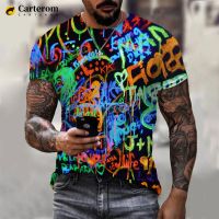 2022 New Fashion Neon Graffiti Printed 3D T-shirt Men Women Summer Casual Short Sleeve Hip Hop Harajuku Streetwear Tops