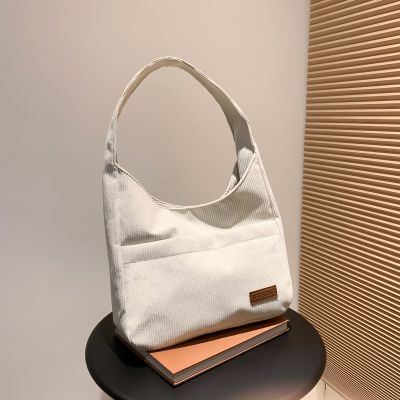 [COD] Large-capacity tote bag female 2022 autumn new trendy corduroy student class one-shoulder