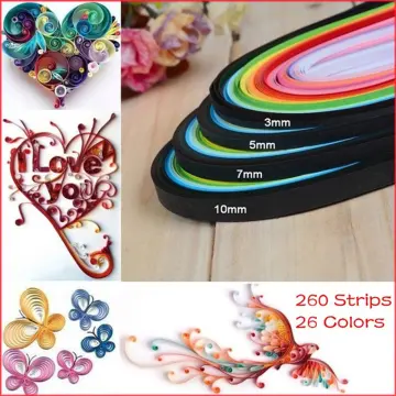 260 Colorful Strips Paper Quilling Paper Craft Mixed Origami DIY