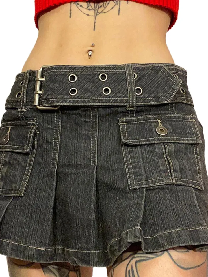 HOT--Women's Spring Summer Y2K Aesthetics Low Waist Mini Denim