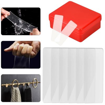 60Pcs/Box Double-sided Adhesive Tape Washi Tape Reusable Waterproof Wall Sticker Non-Marking and Washable Self Adhesive Tape Adhesives Tape