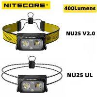 【lz】◆☎  Nitecore nu25 ul v2 farol recarregável 400lumens feixe duplo equipado projetor ultra leve iluminação do farol