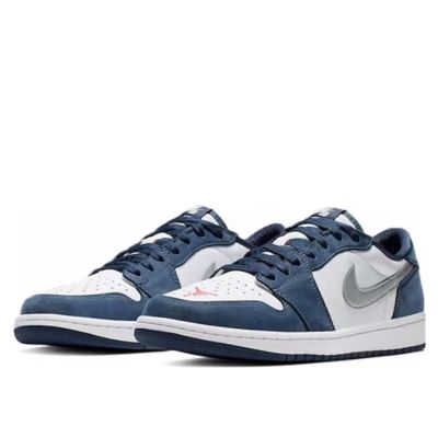 [HOT] Original✅ NK* Ar J0dn 1 x S- B-- Low Navy Blue Mens And Womens Basketball Shoes Couple Skateboard Shoes Casual Sports Shoes {Limited time offer}