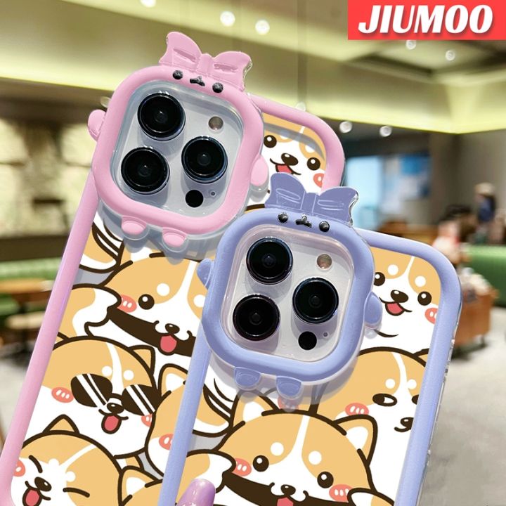 เคส-jiumoo-สำหรับ-iphone-13-iphone-13-pro-iphone-13-pro-iphone-13-pro-max-เคสการ์ตูนสุนัขชิบะอินุน่ารักสร้างสรรค์เลนส์กล้องถ่ายรูปสัตว์ประหลาดน้อยน่ารักป้องกันเคสนิ่มใส่โทรศัพท์กันกระแทกแบบใสปลอกซิลิโ