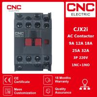 Cjx2i CNC คอนแทค AC 3P 220V 50/60Hz 1NC + ราง Din 1NO 9A โมดูลาร์/ 12A/18A/25A/32A