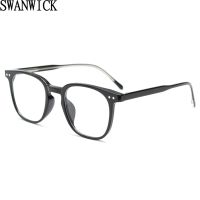 {Paopao glasses} Swanwick Tr90ผู้หญิงแว่นตาสแควร์ชาย Acetate สไตล์เกาหลีแฟชั่นแว่นตาสำหรับผู้ชายล้างเลนส์ U Nisex สีน้ำตาลสีเทารายการของขวัญ