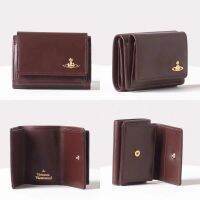 British Brand Vivienne Queen Mother Card Bag Three-Fold Three-In-One Long Brown Senior Document Bag Wallet