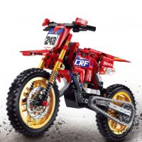 1:8 New Technical High-Tech Motorcycle Motocross CRF Model Building Blocks Off-Road Car MOTO Moc Bricks Gifts Diy Toys Kids Boys