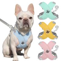 Dog Harness Leash Set Breathable Pet Chest Strap Reflective French Bulldog Vest Harness for Small Medium Dogs Puppy Collar Yorks Collars