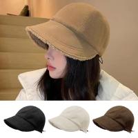 Winter Caps for Women Cloche Furry Fluffy Warm Hat Winter Wide Brim Adjustable Solid Color Foldable Soft Caps helpful