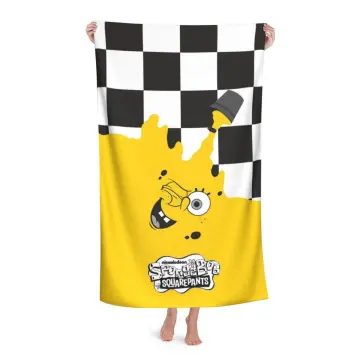 Yellow Checkered Towel, Beach Towel, Oversized