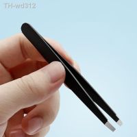 Stainless Steel Black Eyebrow Clip Oblique Flat Mouth Pointed Eyebrow Trimming Tweezers Plucking Beauty Tool Eyebrow Clip