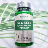 สาหร่ายทะเล ซีเคลป์ Sea Kelp Iodine Source 225 mcg 500 Tablets (PipingRock®) Piping Rock  เสริม ไอโอดิน