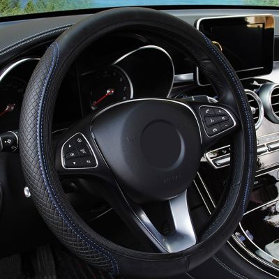 [HOT CPPPPZLQHEN 561] Anti Slip PU Microfiber Universal Embossing Leather Auto Steering Wheel Cover Car Steering Wheel Cover อุปกรณ์ตกแต่งภายใน