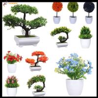 HUWBDH 1 Set หัตถกรรม เครื่องประดับเดสก์ท็อป ต้นสน Topiary ของตกแต่งบ้าน บอนไซประดิษฐ์ กระถางจำลอง พืชเหมือนจริง