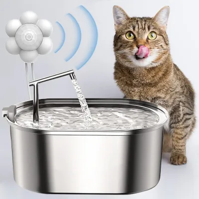 3.2L สแตนเลสเครื่องดื่มอัตโนมัติน้ำพุแมวอัจฉริยะสำหรับที่ป้อนแมวสัตว์เลี้ยงน้ำพุน้ำดื่มสำหรับแมว