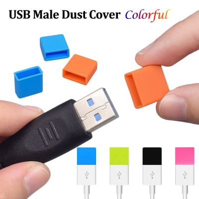 10Pcs USB Male Dust Plug Silicone Protector Cap Charging Extension Transfer Data Line Cable Stopper Cover Shell for Android Electrical Connectors