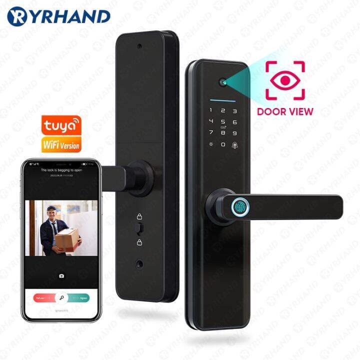 yrhand-tuya-wifi-สมาร์ทปราสาท-fechadura-กันน้ำ-eletronica-biometria-อิเล็กทรอนิกส์ดิจิตอลลายนิ้วมือประตูล็อคอัจฉริยะ