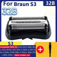 ?เครื่องโกนหนวดสีดำฟอยล์และที่โกนหนวดหัวโกนสำหรับชุด Braun ชุด3 360S-4 370Cc-4 360S-5 380S-4ตะแกรง390Cc-4เทปคาสเซ็ท32B ใหม่