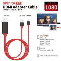 Lightning HDMI To TV Lightning Digital AV Adapter For iPhone 5/5S/6 plus/6S/7plus/8/XS/ipad Support HD1080P connection TV HDTV -Plug and Play - (Red)